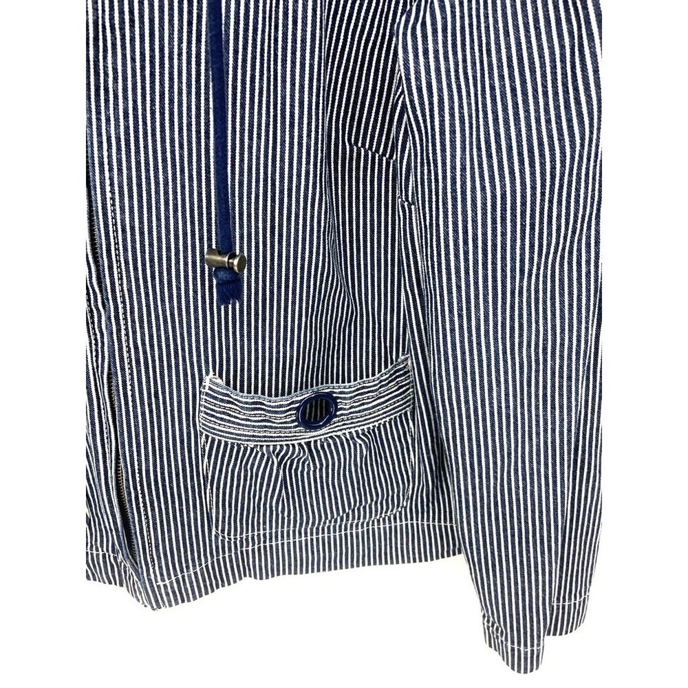 Christopher & Banks Nautical Stripe Cotton Jacket Full Zip with Pockets sz Small - Picture 2 of 4